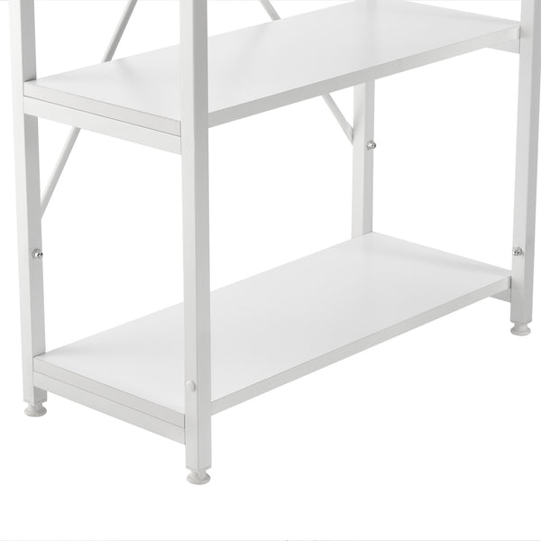 Skrivbord Stavanger med 4 hyllor 122x120x64cm stål [en.casa]