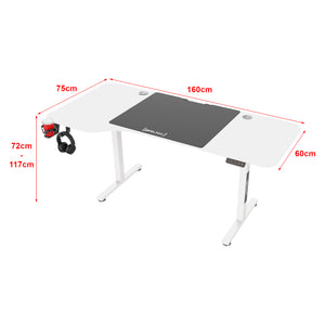 Höj och sänkbart skrivbord Virolahti 160x60/75x73-118 cm [pro.tec] välj modell