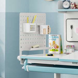 Skrivbordsorganisatör Sauda för klämning 50x50 cm stål vit [en.casa]