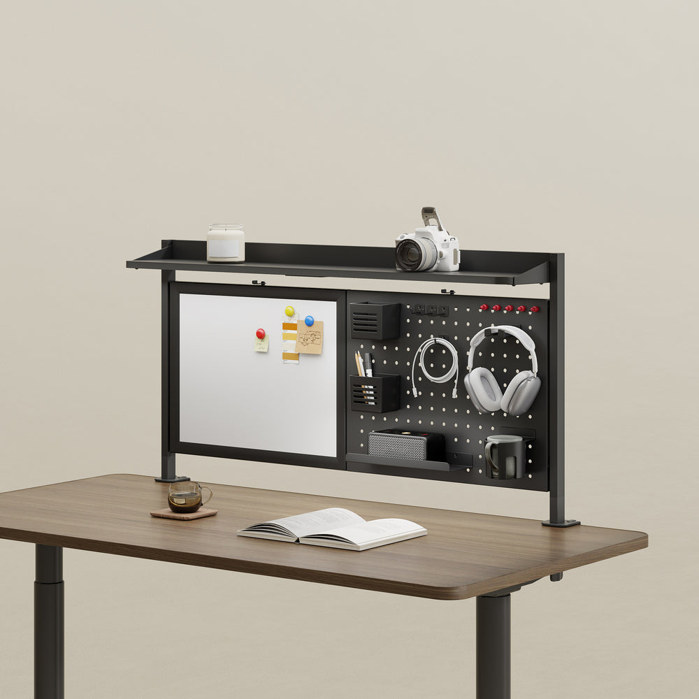 Skrivbordsorganisatör Virvik för klämning 117x73 cm stål [en.casa]