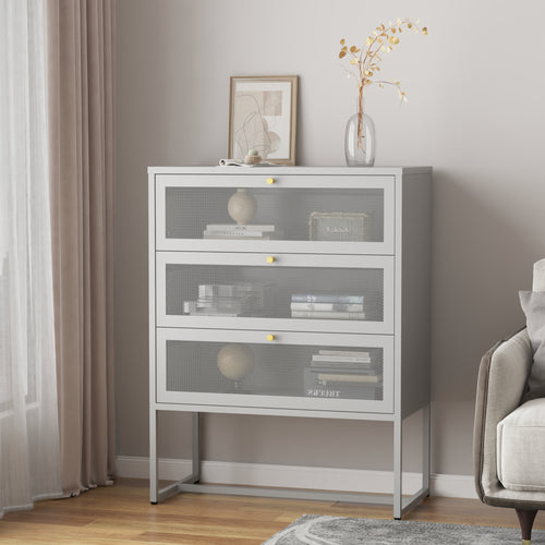 Kontorsskåp Sund med 3 lådor 105x80x40 cm Grå [en.casa] - premiumXL