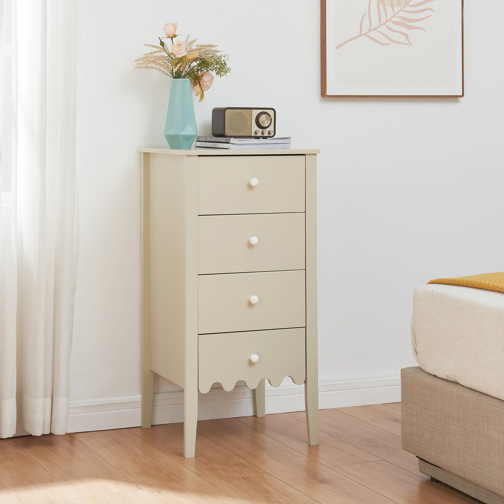 Byrå Luspoo med 4 lådor 82x40x40 cm krämvit [en.casa] - premiumXL