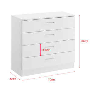 Byrå Drammen med 4 lådor 67x70x30cm högglans [en.casa] välj modell