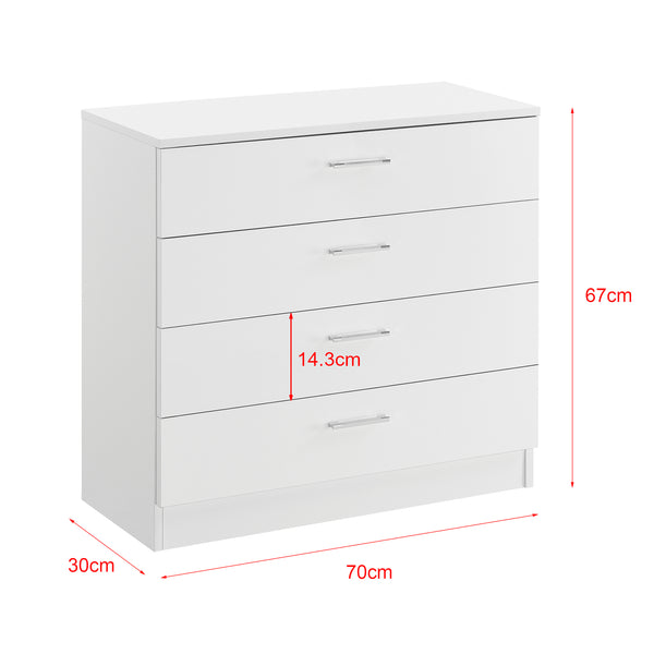 Byrå Drammen med 4 lådor 67x70x30cm högglans [en.casa] välj modell