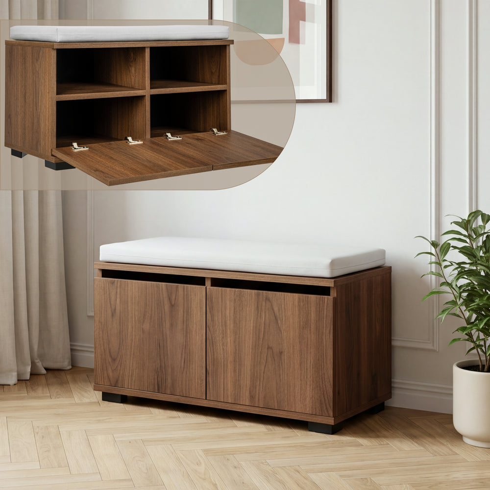 Skoskåp Brande med vadderad sits 42x80x35 cm [en.casa] välj modell