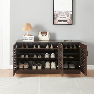 Skoskåp Løten 125x36x62cm Wenge [en.casa]