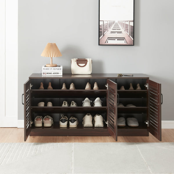 Skoskåp Løten 125x36x62cm Wenge [en.casa]