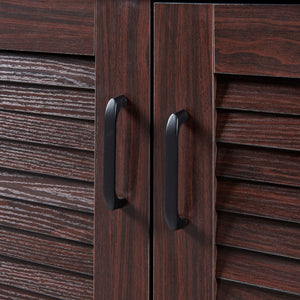 Skoskåp Løten 125x36x62cm Wenge [en.casa]