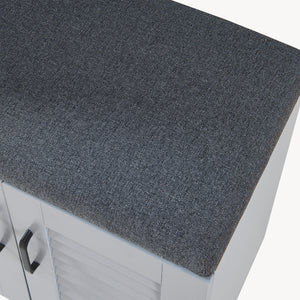 Skåp för skor Løten med sittbänk 120x36x97 cm Grå [en.casa]