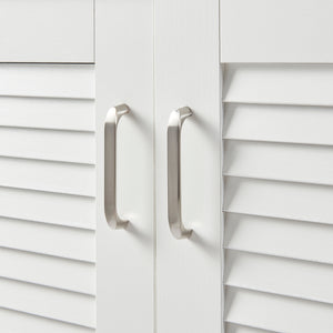 Skoskåp Løten med bänk 120x36x97cm vit [en.casa]