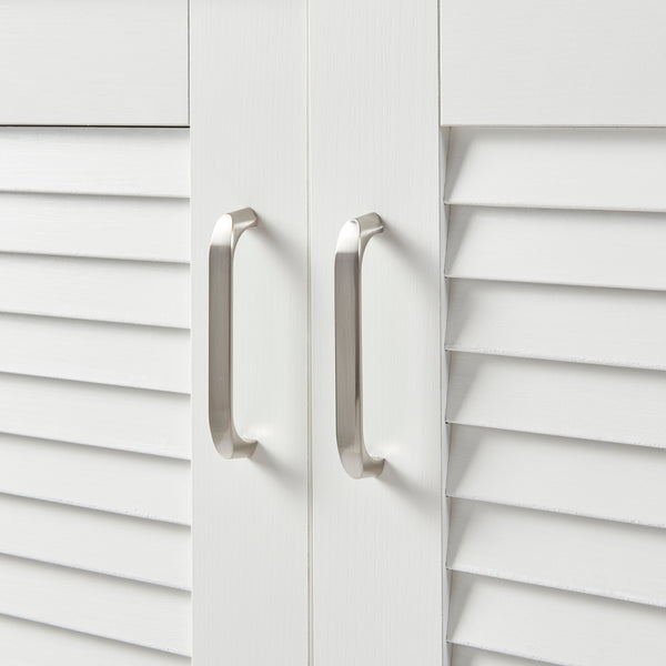 Skoskåp Løten med bänk 120x36x97cm vit [en.casa]