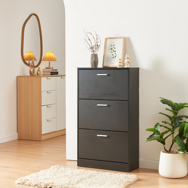 Skoskåp 63x24x81cm 2 fack plats för 12 par skor [en.casa] välj modell