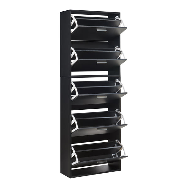 Skoskåp 63x24x81cm 2 fack plats för 12 par skor [en.casa] välj modell