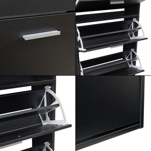 Skoskåp 63x24x81cm 2 fack plats för 12 par skor [en.casa] välj modell