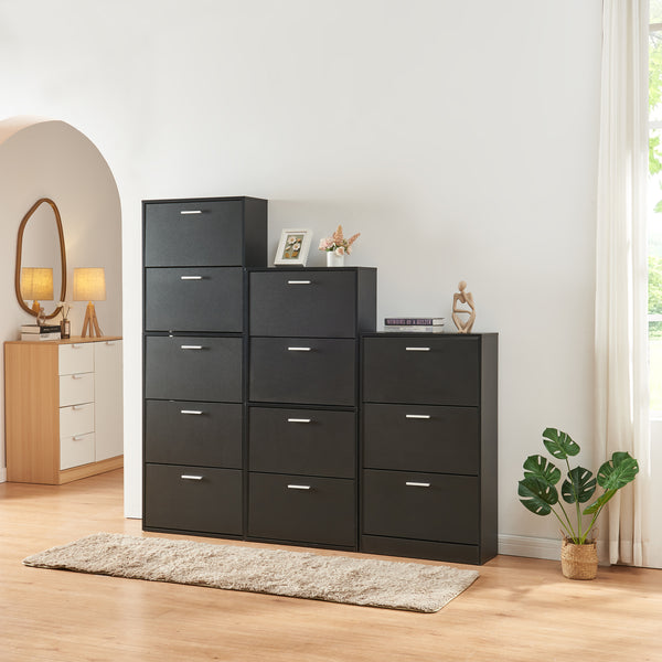 Skoskåp 63x24x81cm 2 fack plats för 12 par skor [en.casa] välj modell