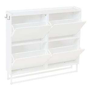 Skåp för skor Ylitornio 91,5x100x19 cm Vit [en.casa]