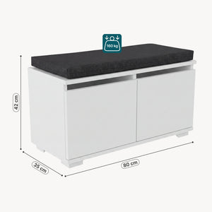 Skoskåp Brande med vadderad sits 42x80x35 cm [en.casa] välj modell