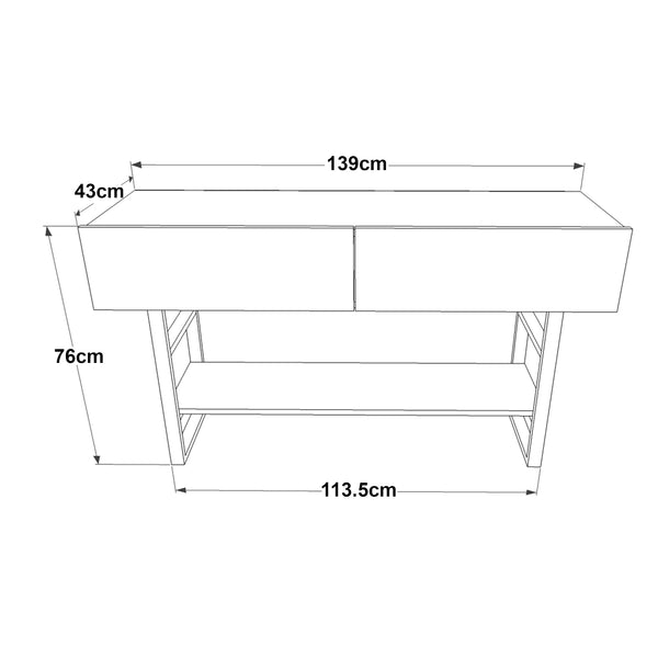 Konsolbord Lappeenranta 139x43x76cm i olika färger [en.casa]