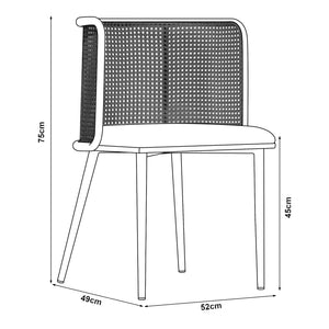 Stol Flen set om 2 metall rotting 75x52x49 cm [en.casa] välj modell
