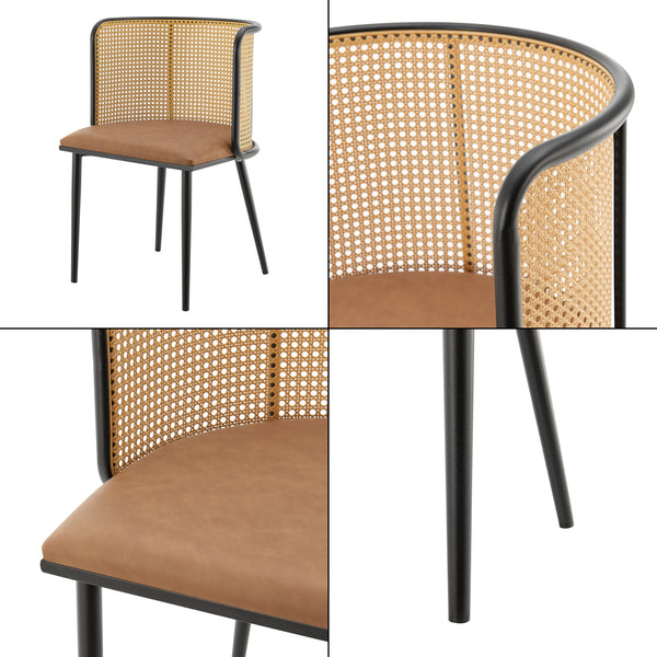 Stol Flen set om 2 metall rotting 75x52x49 cm [en.casa] välj modell