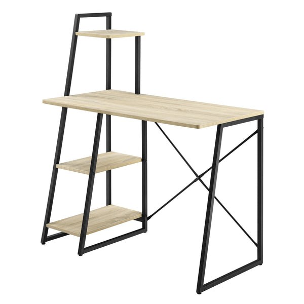 Skrivbord Aalborg med hyllor 117x102x50cm stål justerbar höjd [en.casa]