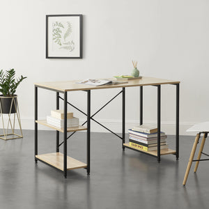 Skrivbord Aarhus med hyllor stål [en.casa]