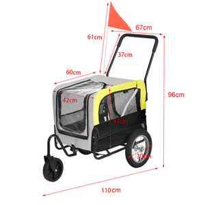 Cykelkärra joggingvagn för hundar 1 stålram [pro.tec] välj modell