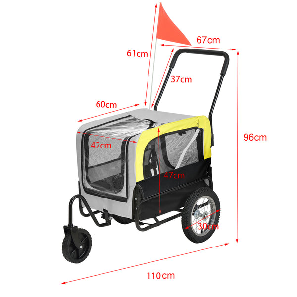 Cykelkärra joggingvagn för hundar 1 stålram [pro.tec] välj modell