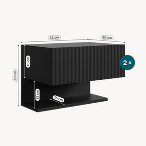 Flytande nattduksbord 2-pack Nand [en.casa]