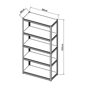 Austrheim kraftiga hyllplan 90x40x183cm i olika färger [en.casa]