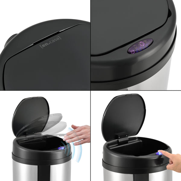 Soptunna med sensor i olika färger och storlekar Färger och storlekar en.casa