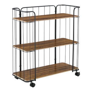 Rullvagn Laer sidobord med hjul metall MDF plast svart.max belastning 30 kg [en.casa] välj modell