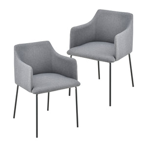 Stoppad fåtölj Krakau set om 2 mörkgrå [en.casa] 