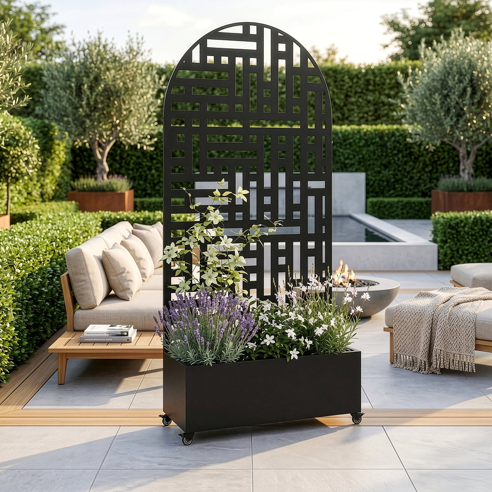 Avskiljare Bernalda med blomlåda bågform [casa.pro]