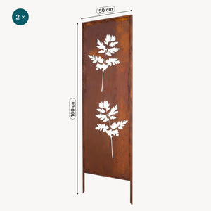 Trädgårdssticka Irsina 2-pack 160x50 cm cortenstål ädelrost [casa.pro]