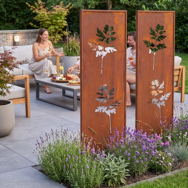 Trädgårdssticka Irsina 2-pack 160x50 cm cortenstål ädelrost [casa.pro]