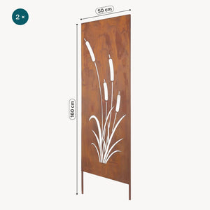 Trädgårdssticka Irsina 2-pack 160x50 cm Cortenstål Ädelrost [casa.pro]