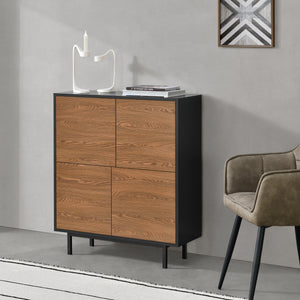 Sidoskåp Gnosjö 80x30x93cm Svart/Mörk träton en.casa - premiumXL
