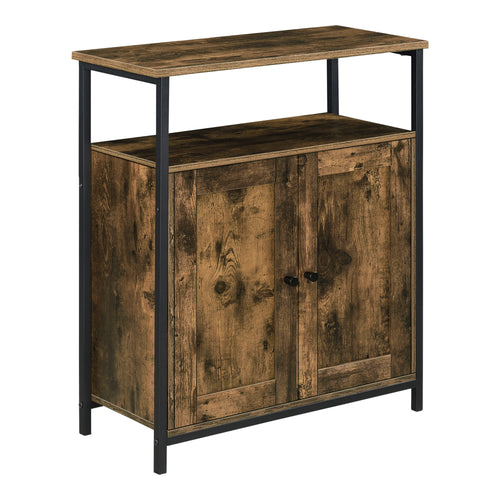 Satsbord Aremark 79x60x30cm med skåpfack Mörk träton [en.casa] - premiumXL