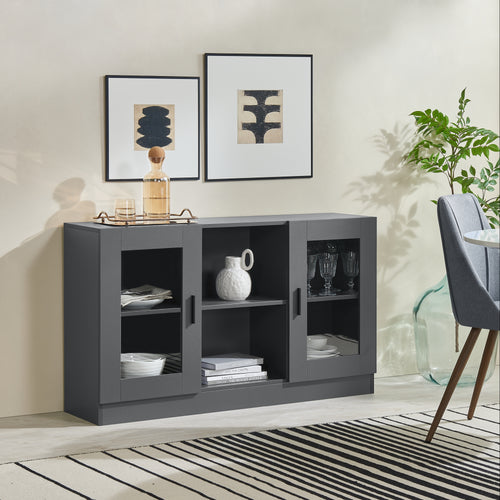 Sideboard Spøttrup med glasdörrar olika färger [en.casa] - premiumXL