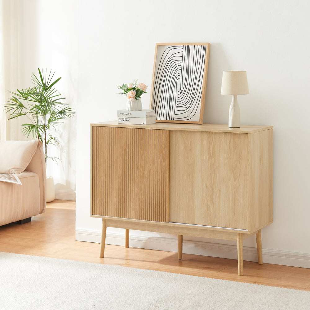 Tv-bänk Landskrona 115x40x48 cm ekfärg [en.casa] 