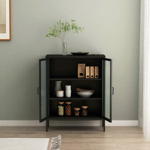 Sideboard Fauske med glasdörrar i olika färger [en.casa]