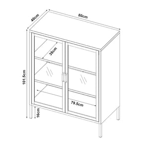 Sideboard Fauske med glasdörrar i olika färger [en.casa]