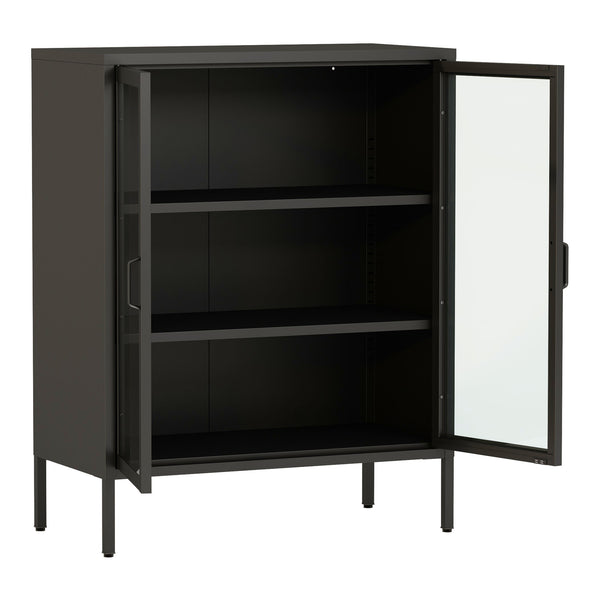 Sideboard Fauske med glasdörrar i olika färger [en.casa]