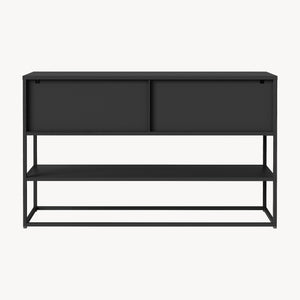 Sideboard Säkylä med 4 glasdörrar 150x38x90 cm stål [en.casa]