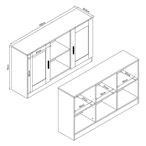 Sideboard Spøttrup 70x120x30,5 cm [en.casa] välj modell