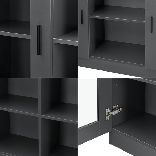 Sideboard Spøttrup med glasdörrar 70x120x30,5 cm [en.casa] välj modell