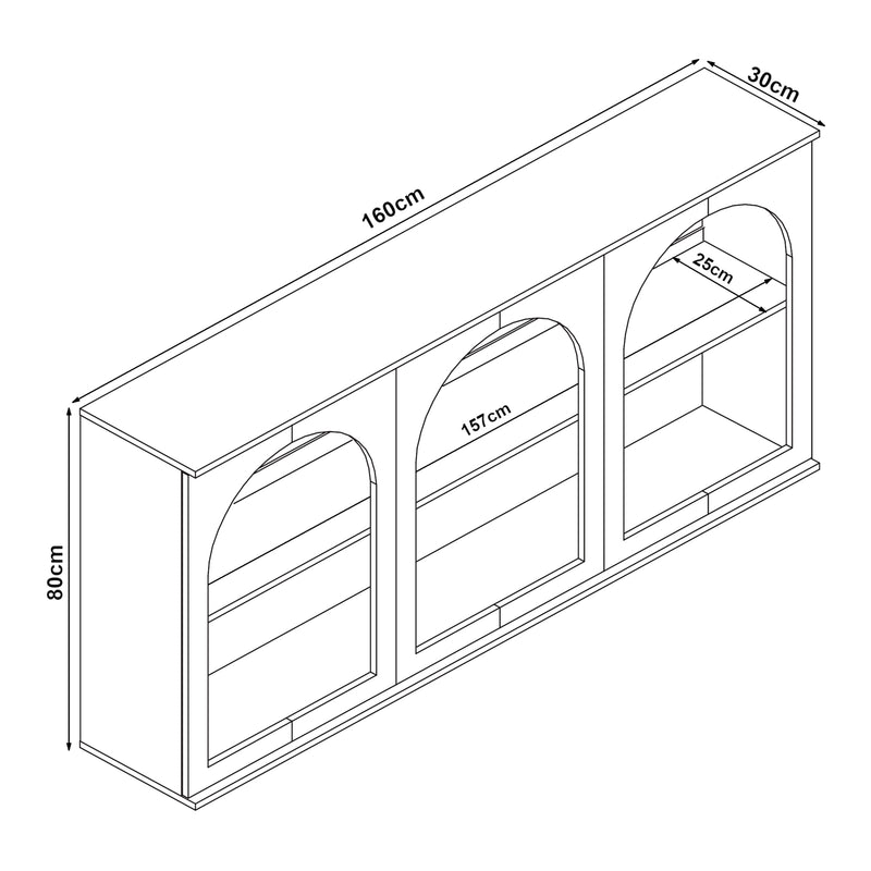 Måttskiss Sideboard Trorhun [en.casa]
