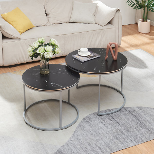 Soffbord Skagen set om 2 marmormönster [en.casa] välj modell