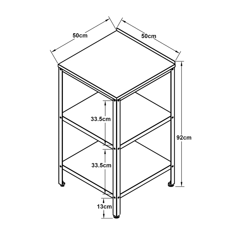 Måttskiss Utomhus fristående hylla Bolognano 92x50x50 cm [casa.pro]